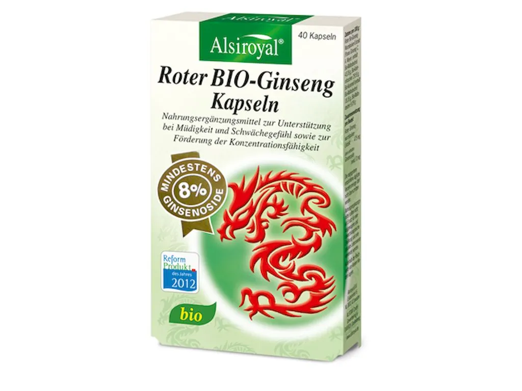 Alsiroyal Roter Bio-Ginseng Kapseln (40 Stück)
