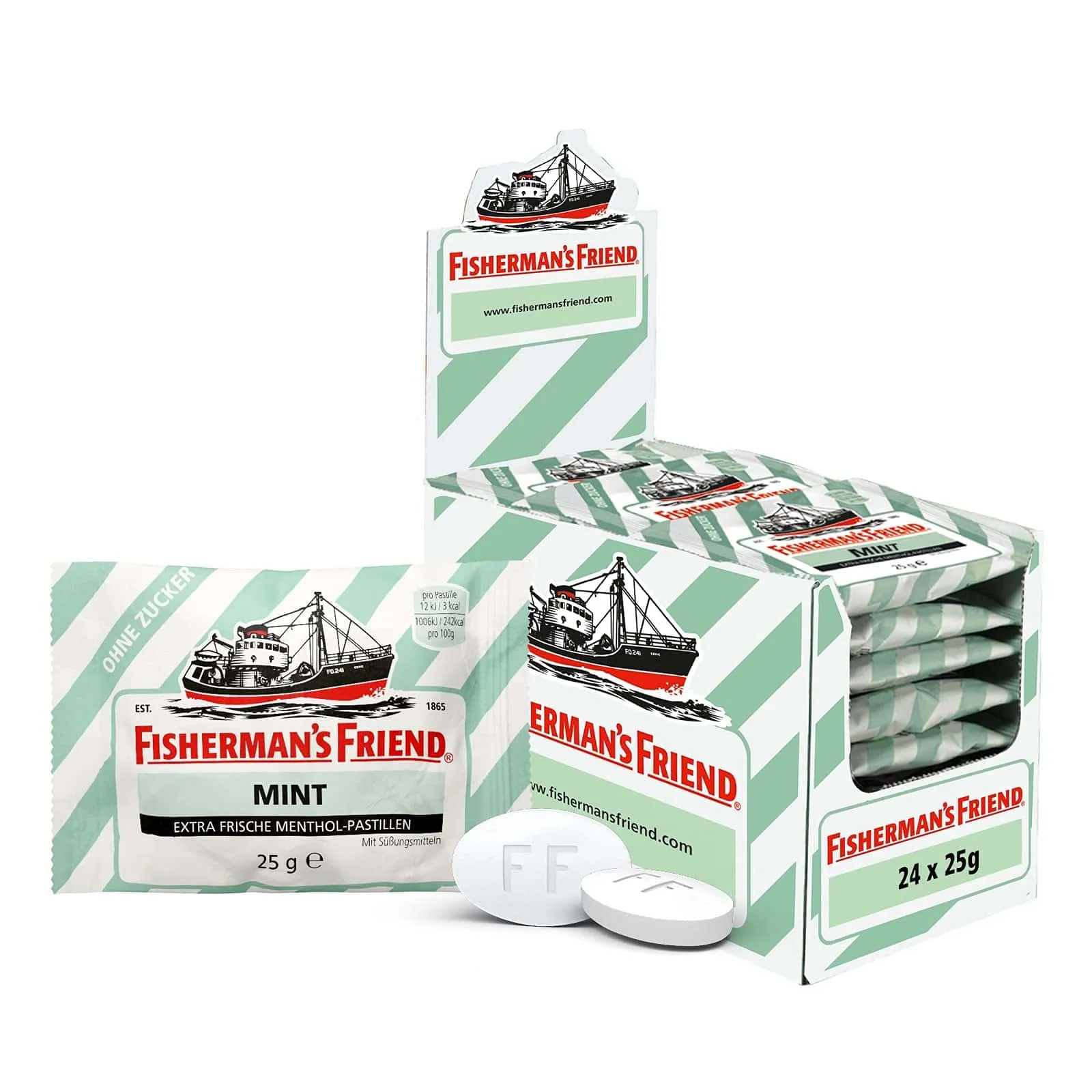 Fisherman’s Friend Mint Pastillen ohne Zucker 24 Beutel x25g 600g – Bild 2