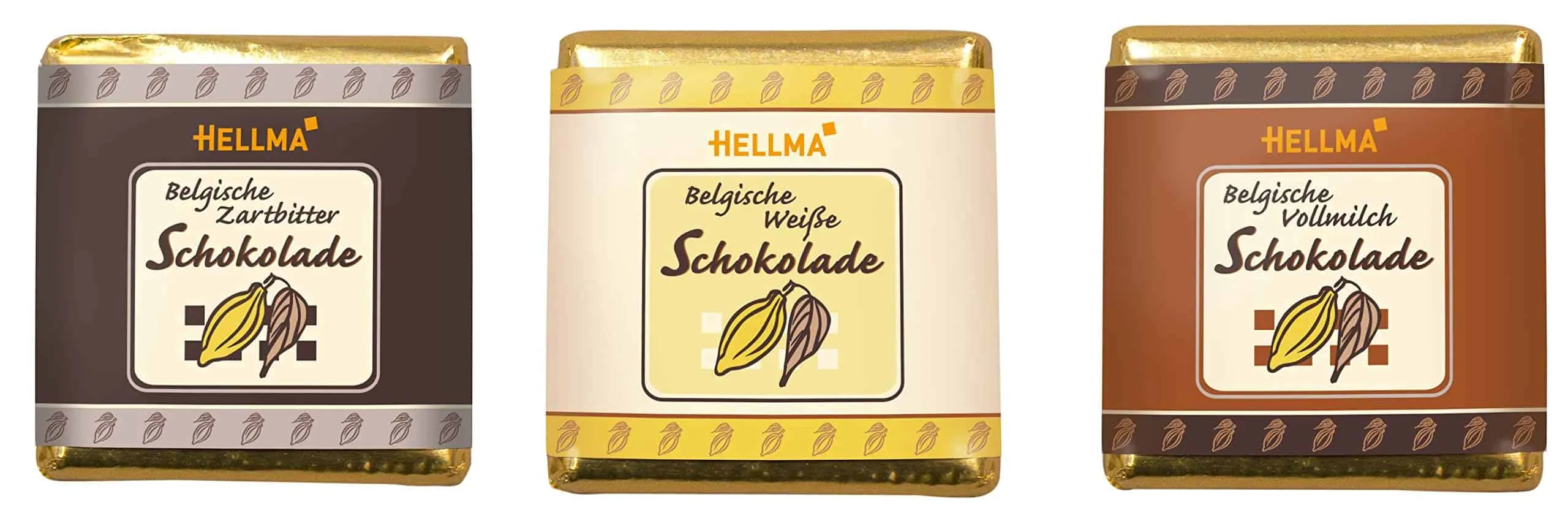 Hellma Belgische Schokoladen Täfelchen 165 St. 742g