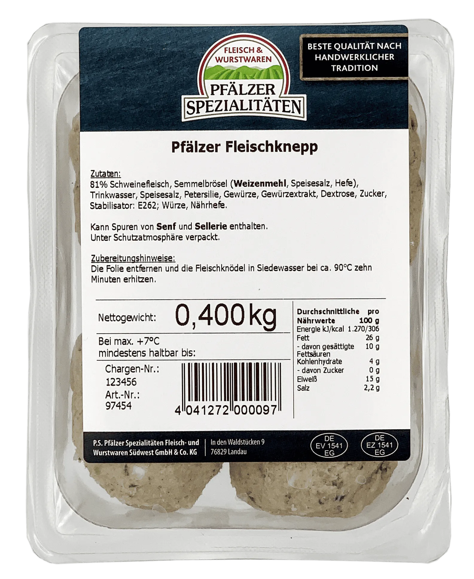 Pfälzer Spezialitäten Fleischknepp 4 x 100g
