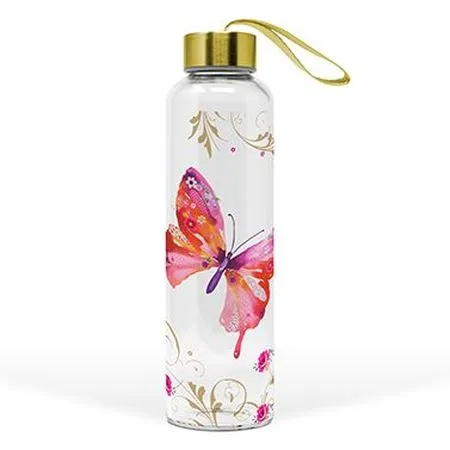 Glasflasche Pretty Butterfly 0,5l