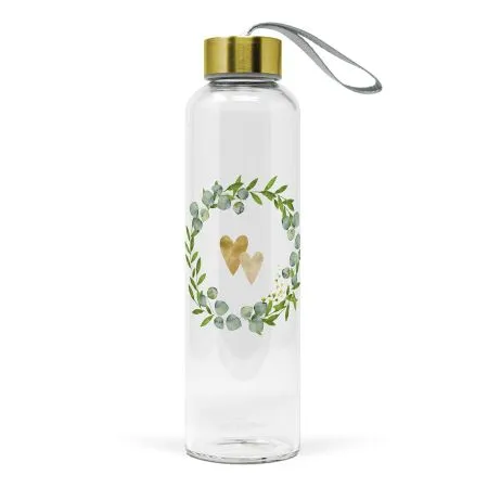 Glasflasche Two Hearts 0,5l