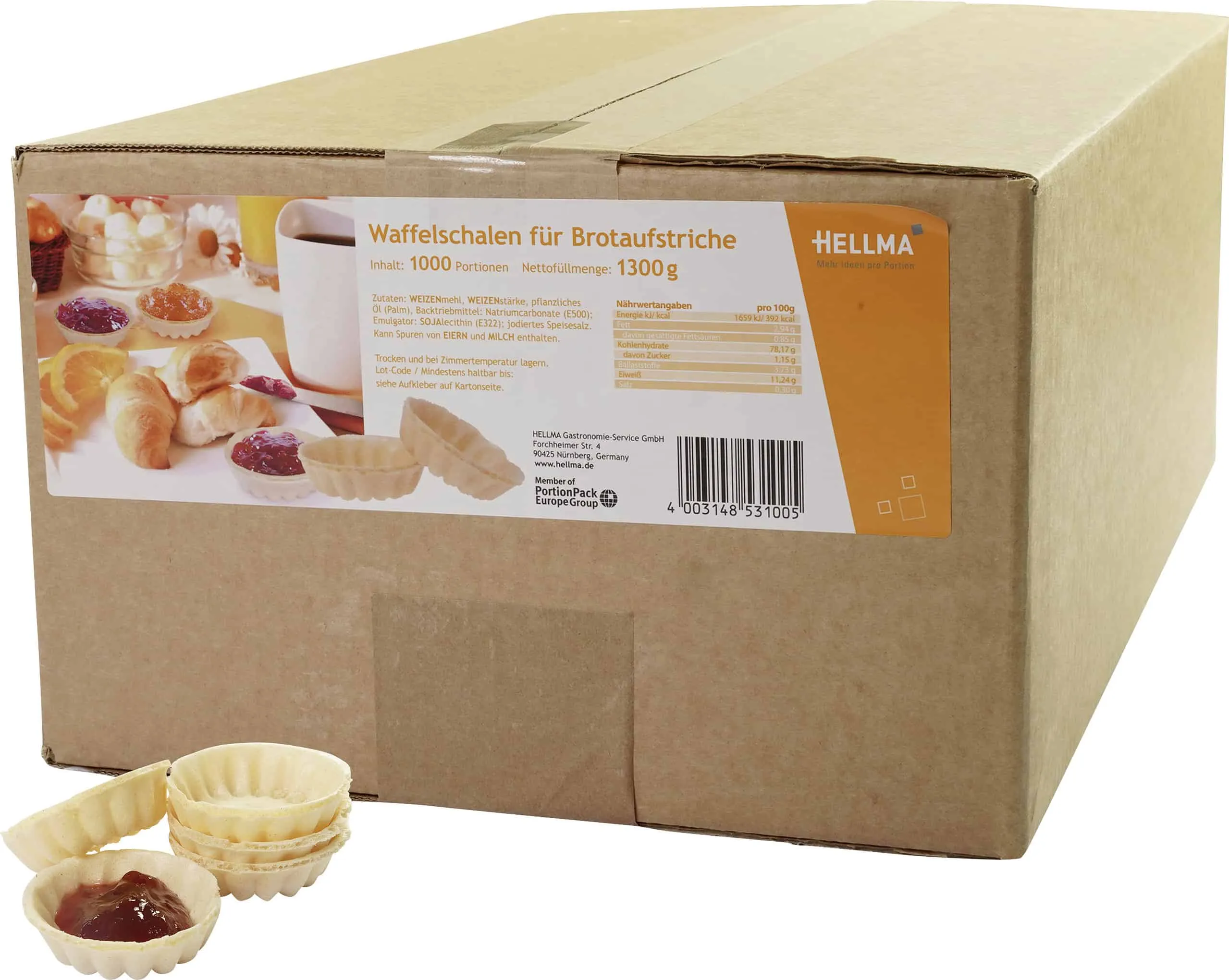 Hellma Waffelschale 1000 x 1,3g