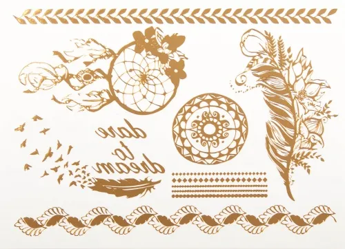 Tattoo Indianischer Spirit Gold