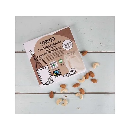 Memo Nussmilch-Beutel aus Bio-Baumwolle 2Stk