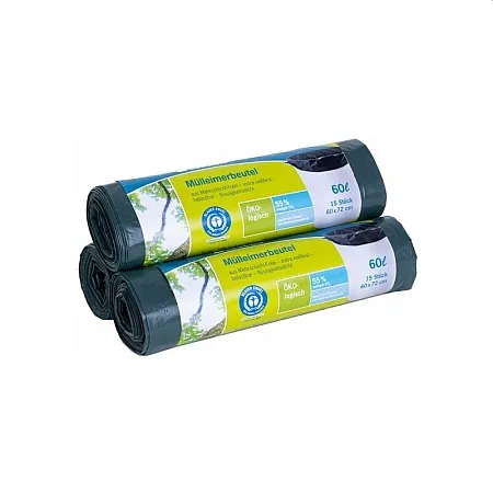 Secolan Mülleimerbeutel grün-schwarz 60 Liter