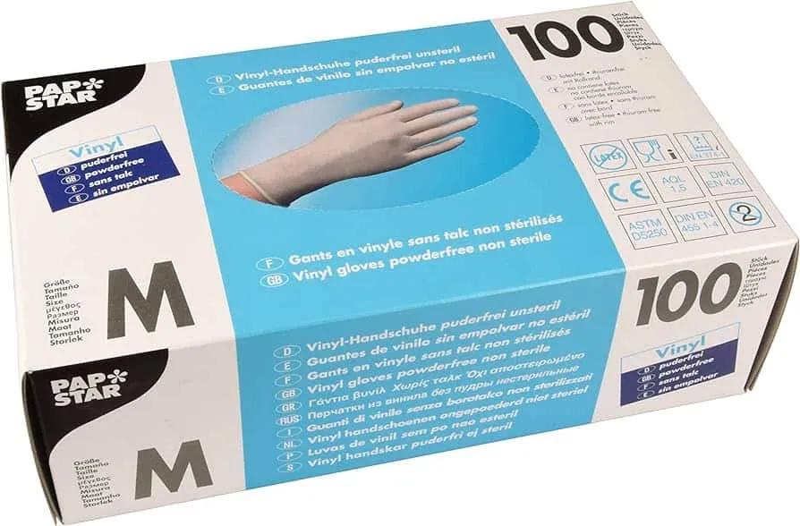 Papstar Handschuhe Vinyl puderfrei transparent Gr. M 100 St