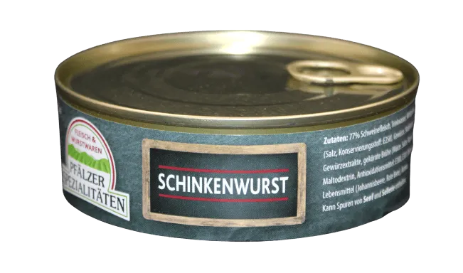 Pfälzer Spezialitäten Schinkenwurst fein Vollkonserve 200g Dose