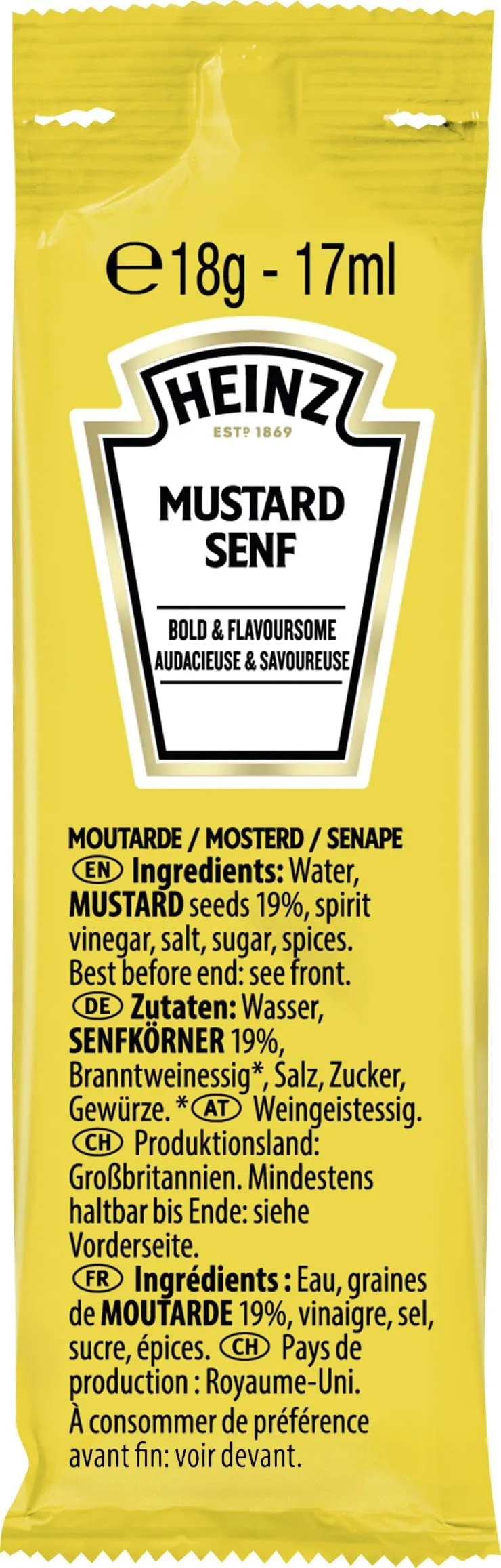 Heinz Mustard Senf mittelscharf Portionsbeutel 100 x 17 ml – Bild 2