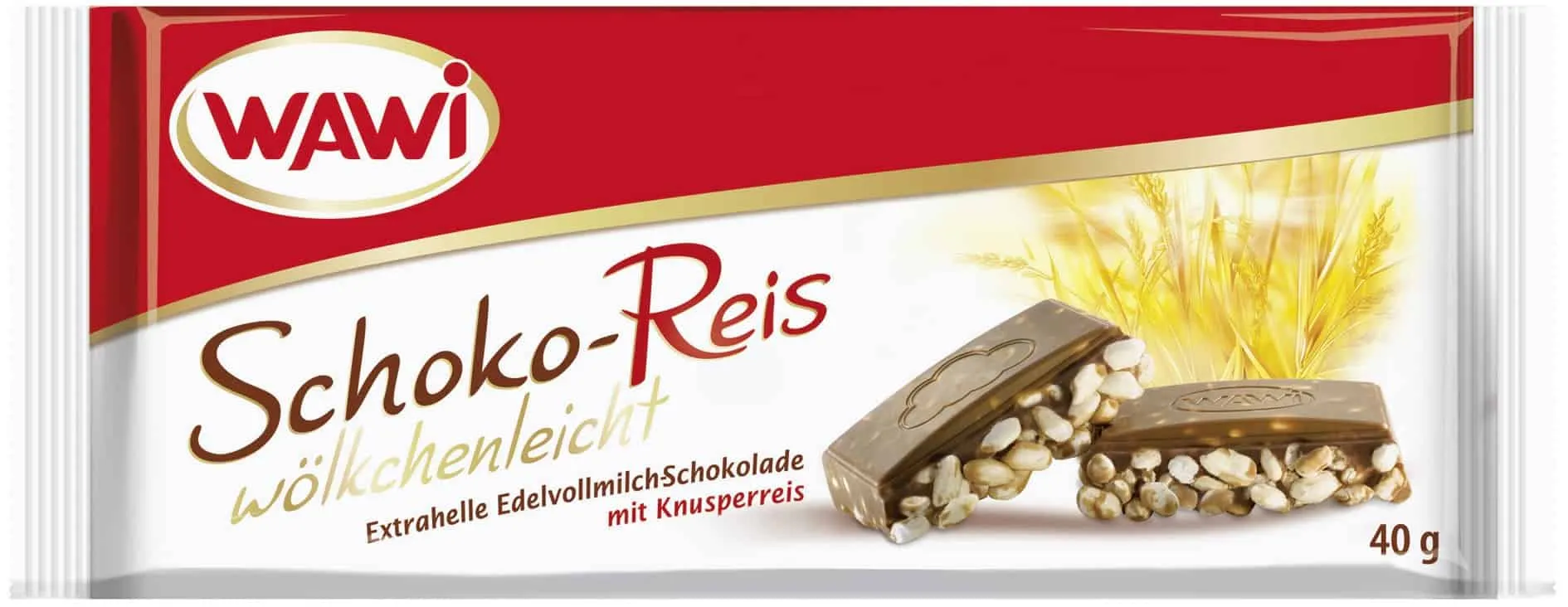 Wawi Schoko Reis Edelvollmilch 40g