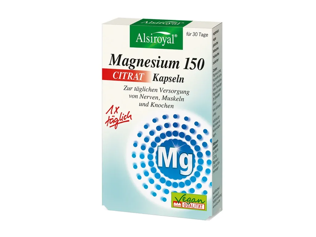 Alsiroyal Magnesium 150 Citrat Kapseln (30 Stück)