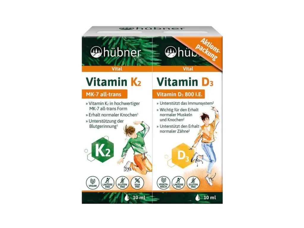 Hübner Vitamin K2 und D3 Tropfen Aktionspackung