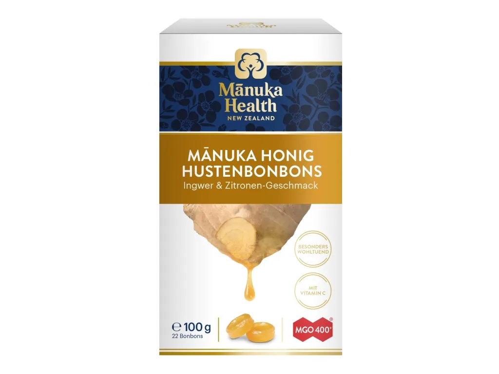 Manuka Honig MGO400+ Lutschbonbons Ingwer & Zitrone (100g)