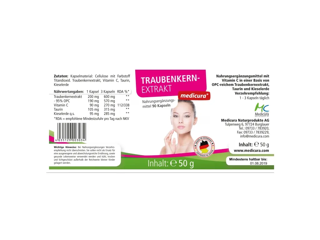 Medicura OPC Traubenkern-Extrakt Kapseln (90 Stück) – Bild 2