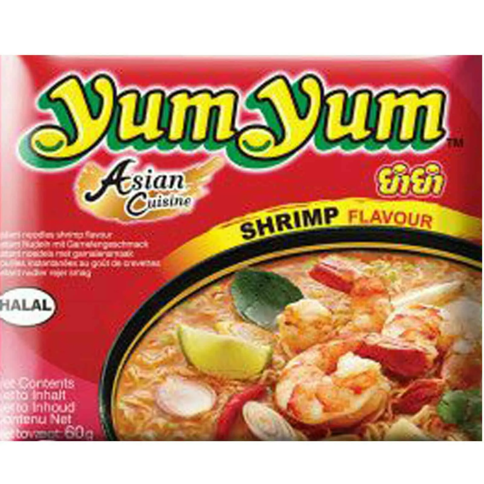 YumYum Garnelen Instant Nudelsuppe 30 x 60g im Karton