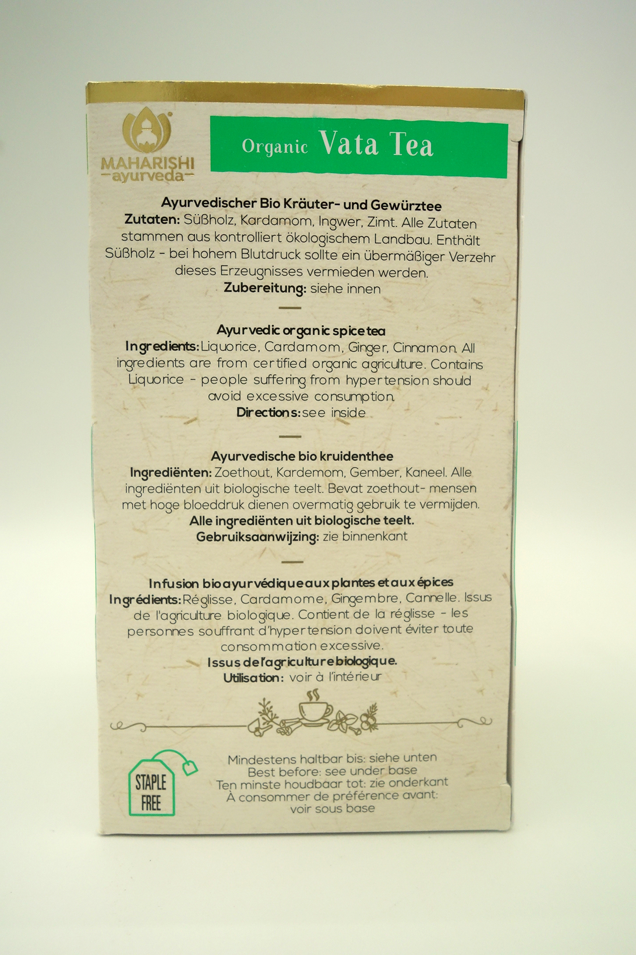 Vata-Tee im Teebeutel 15 Beutel Bio, kbA – Bild 3