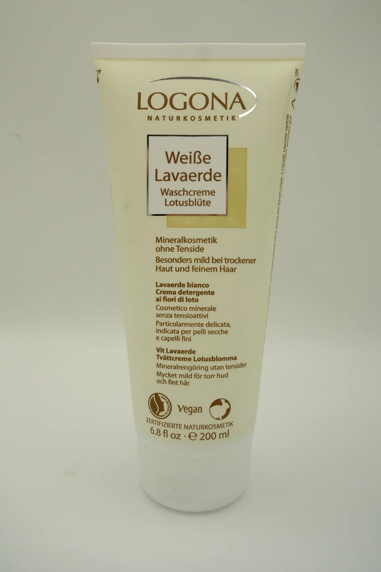Weiße Lavaerde Waschcreme Lotusblüte 200ml Logona