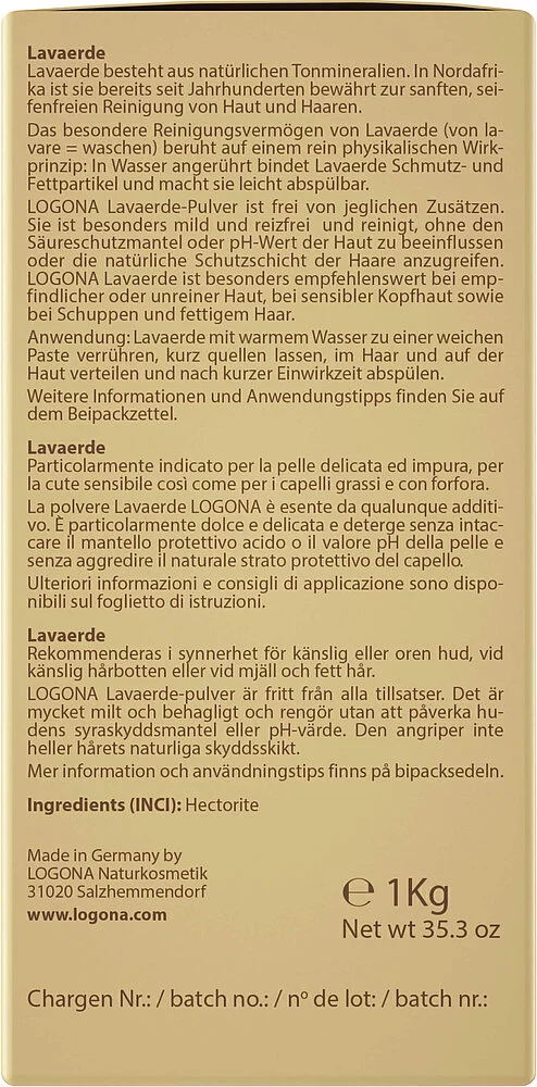 Lavaerde Mineralische Wascherde ohne Tenside Logona 1000 g – Bild 2