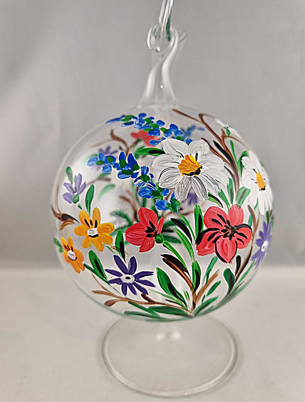Kugel 10cm mit Blumenmotiv