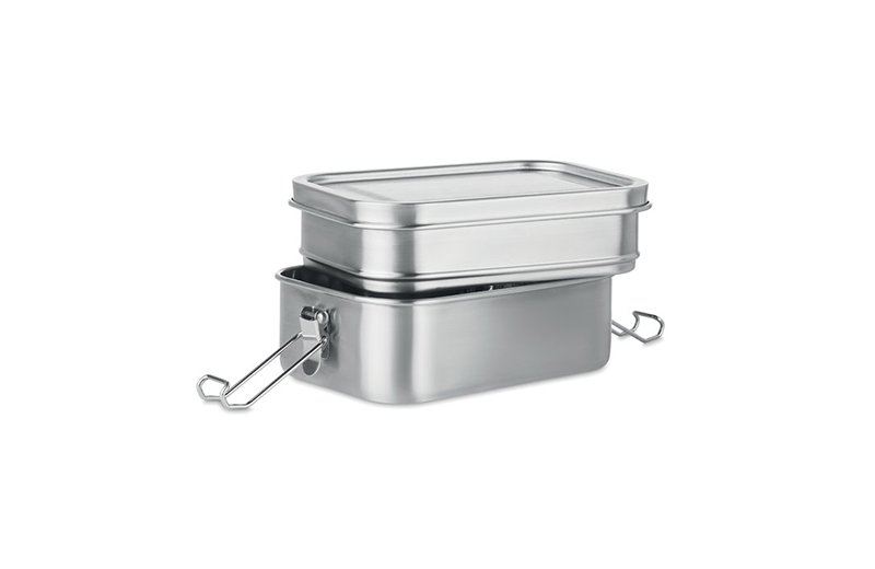 Retro Lunchbox Doppeldecker aus Edelstahl