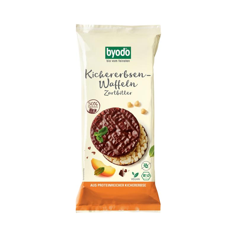 Byodo Kichererbsen-Waffeln Zartbitter 12 Stück zu 65 g – Bild 2
