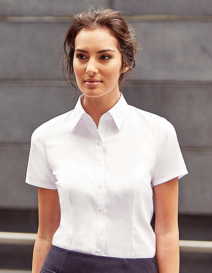 Ladies Short Sleeve Herringbone Shirt Russell – Bild 3