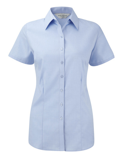 Ladies Short Sleeve Herringbone Shirt Russell