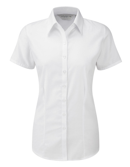 Ladies Short Sleeve Herringbone Shirt Russell – Bild 2