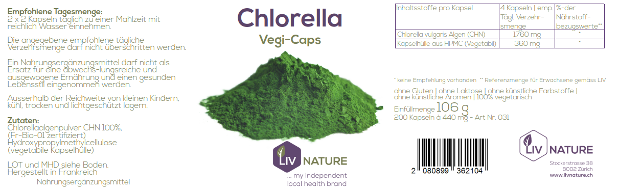 LivNature Chlorella 440mg Kps 100Stk – Bild 2