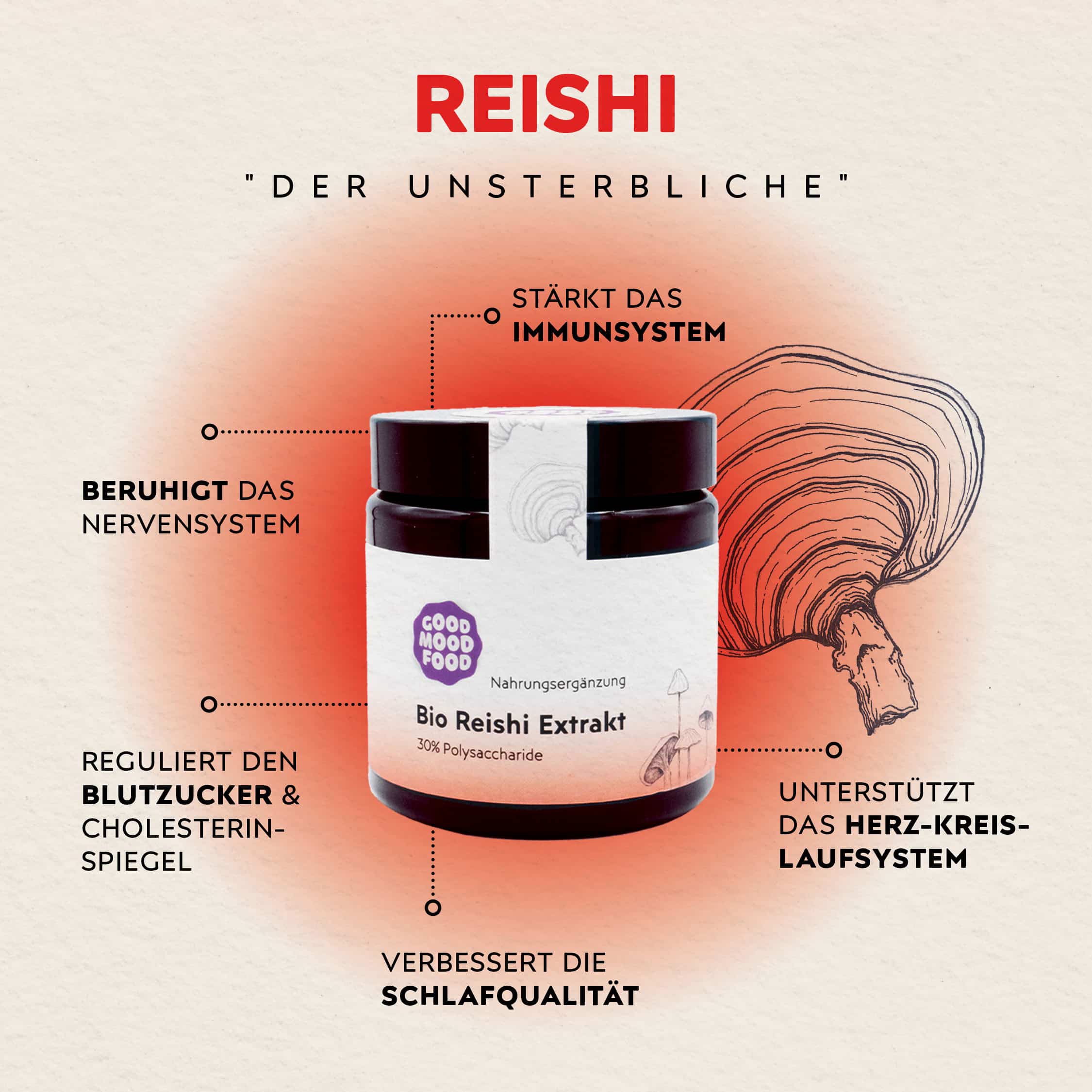 Bio Vitalpilz Extrakt Reishi, 35g – Bild 2