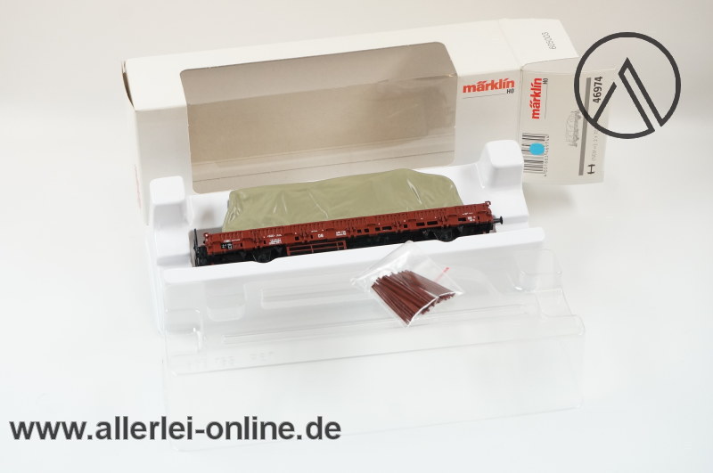 Märklin H0 | 46974 Rungenwagen mit Plane | Kbs 443 Güterwagen der DB mit OVP – Bild 5
