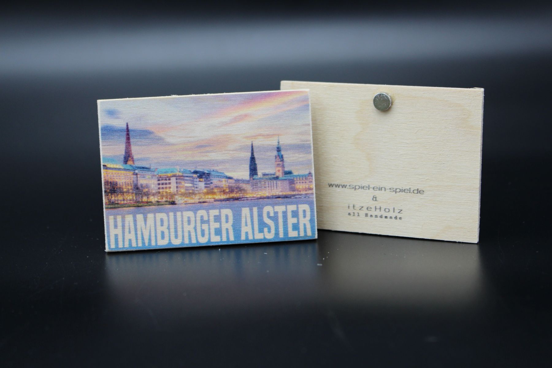 Holzmagnet „Hamburg“ – Alster – Bild 2