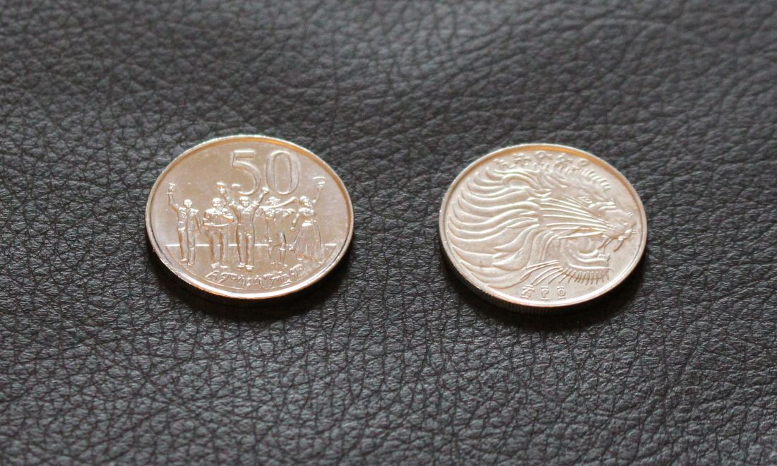 Kettenanhänger – 50 Äthiopische Centimes „Löwe“ – Bild 3