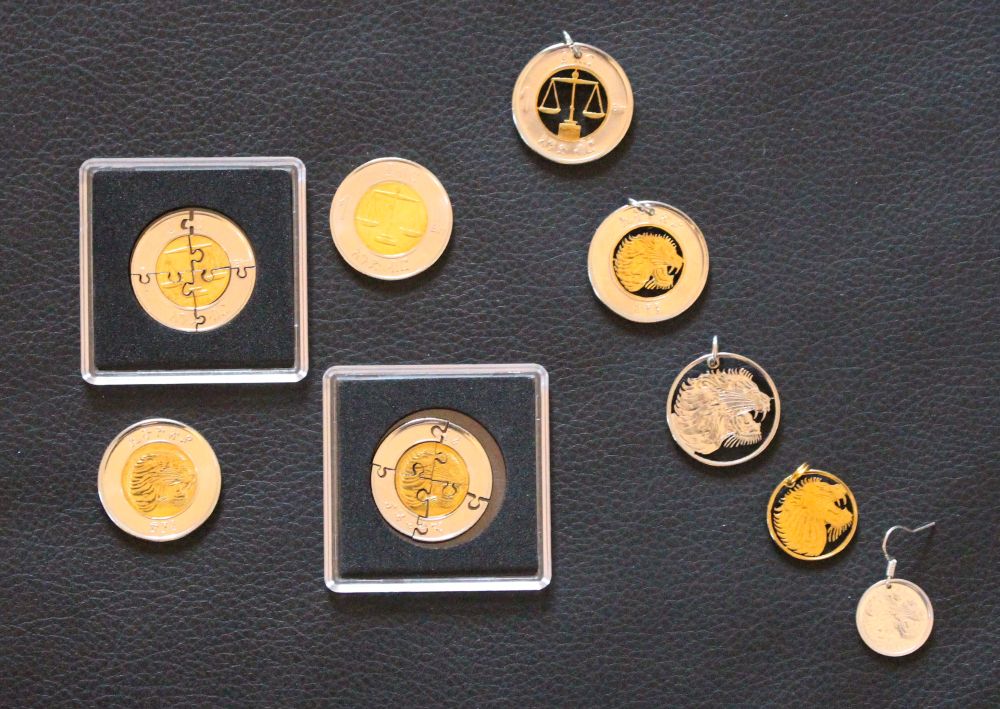 Kettenanhänger – 50 Äthiopische Centimes „Löwe“ – Bild 5