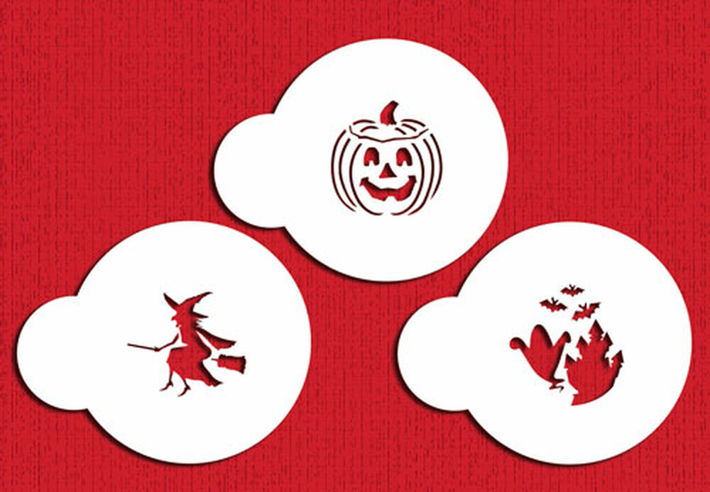 Mehlschablone (Stencil) Halloween 3 Stück