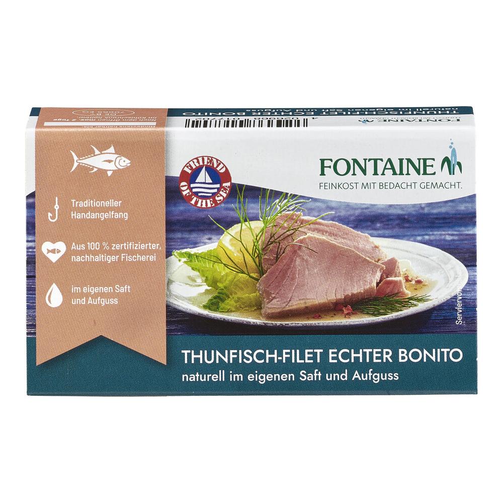 Thunfisch Filet echter Bonito naturell im Saft Fontaine 120g