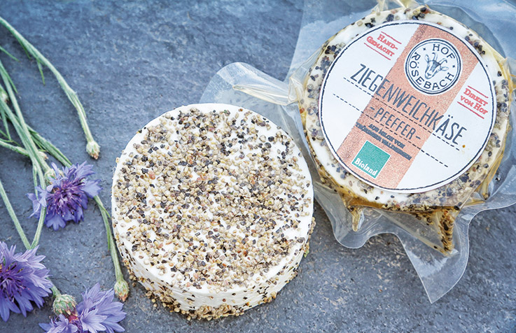 Ziegen Weichkäse Pfeffer