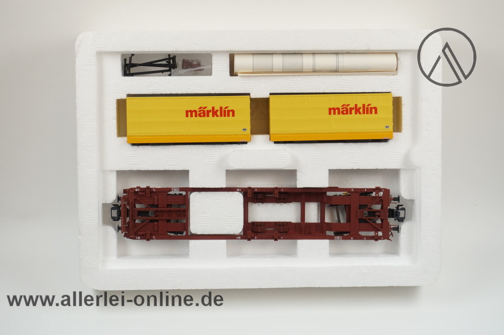Märklin H0 | 47442 Taschenwagen der DB | Sdgkms 707 mit Märklin LKW-Wechselaufbauten – Bild 3