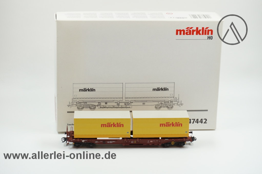Märklin H0 | 47442 Taschenwagen der DB | Sdgkms 707 mit Märklin LKW-Wechselaufbauten – Bild 2