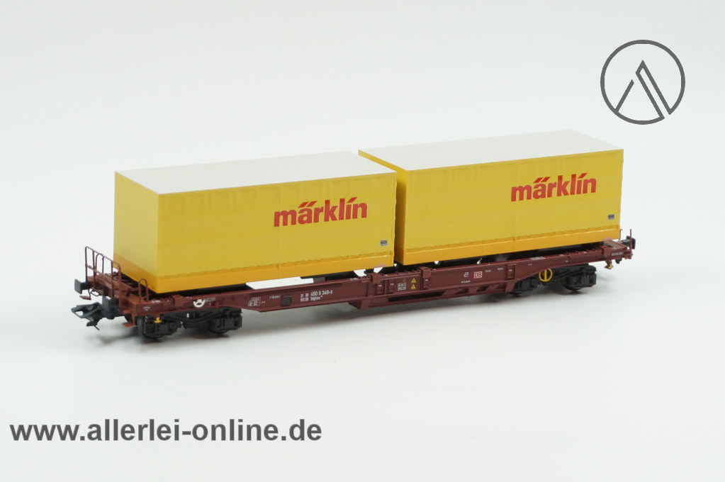Märklin H0 | 47442 Taschenwagen der DB | Sdgkms 707 mit Märklin LKW-Wechselaufbauten – Bild 5