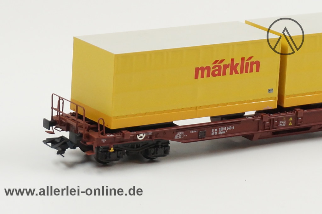Märklin H0 | 47442 Taschenwagen der DB | Sdgkms 707 mit Märklin LKW-Wechselaufbauten – Bild 6