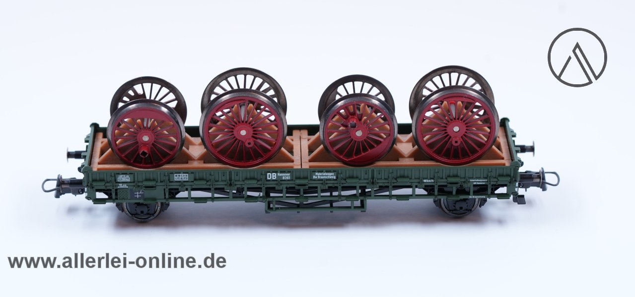 Fleischmann H0 | 98 5227 K Bauzugwagen | Rungenwagen beladen mit Lok-Radsatz in OVP – Bild 8