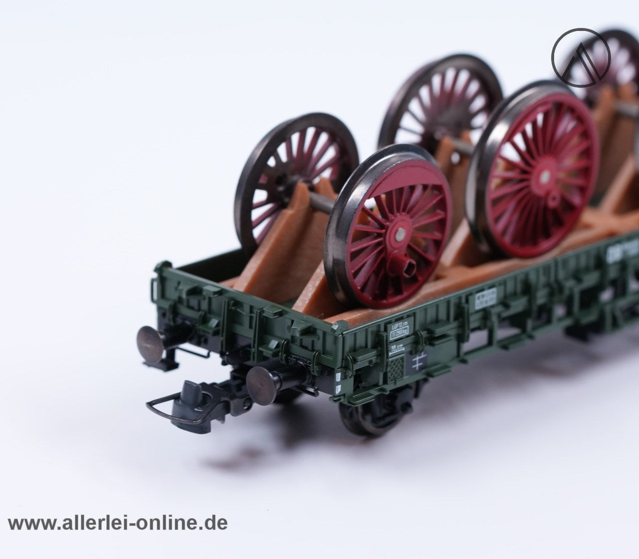 Fleischmann H0 | 98 5227 K Bauzugwagen | Rungenwagen beladen mit Lok-Radsatz in OVP – Bild 6