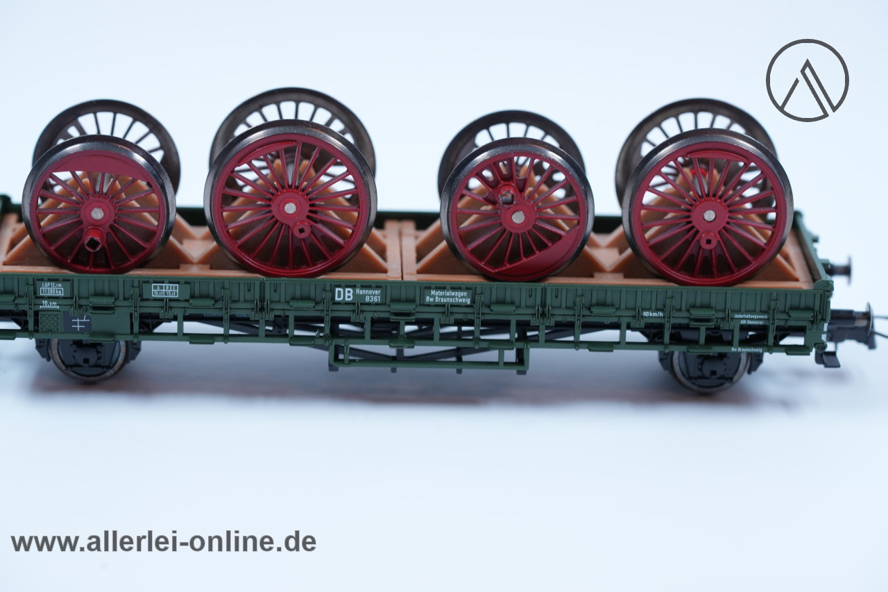 Fleischmann H0 | 98 5227 K Bauzugwagen | Rungenwagen beladen mit Lok-Radsatz in OVP – Bild 5