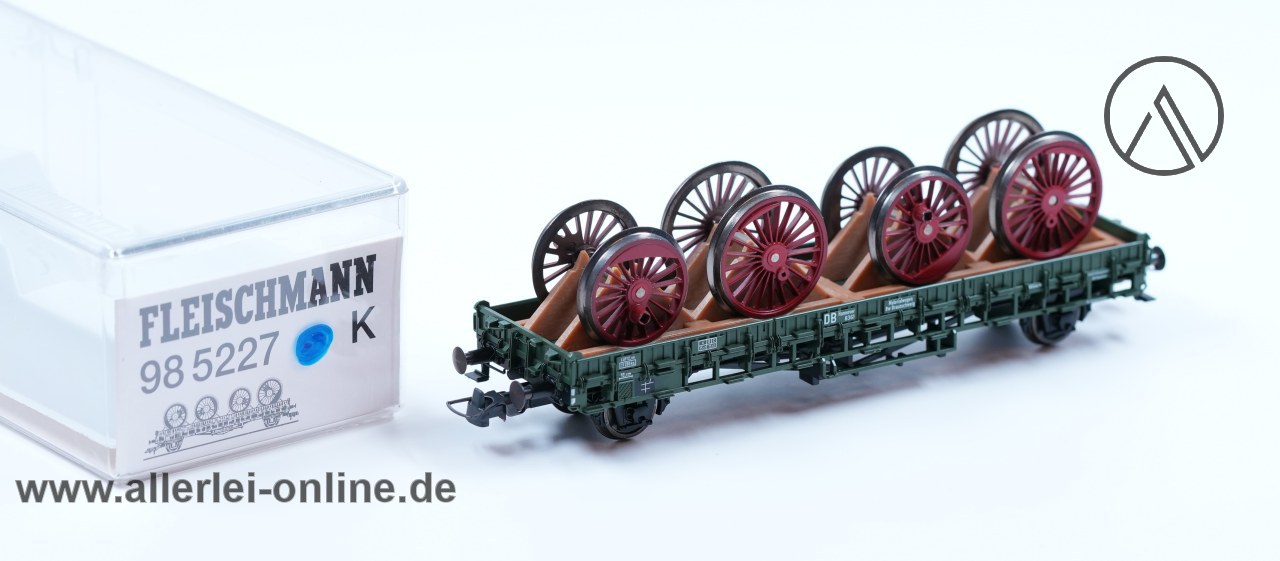 Fleischmann H0 | 98 5227 K Bauzugwagen | Rungenwagen beladen mit Lok-Radsatz in OVP – Bild 3