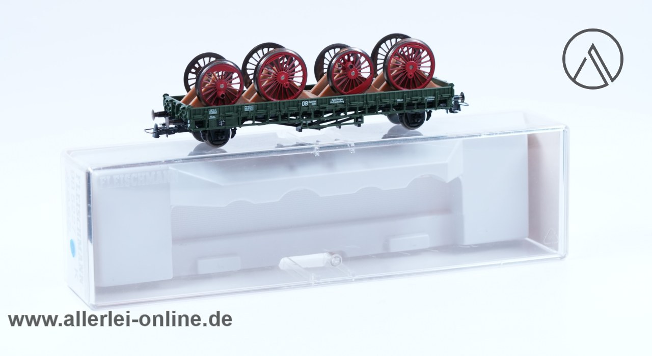 Fleischmann H0 | 98 5227 K Bauzugwagen | Rungenwagen beladen mit Lok-Radsatz in OVP – Bild 9