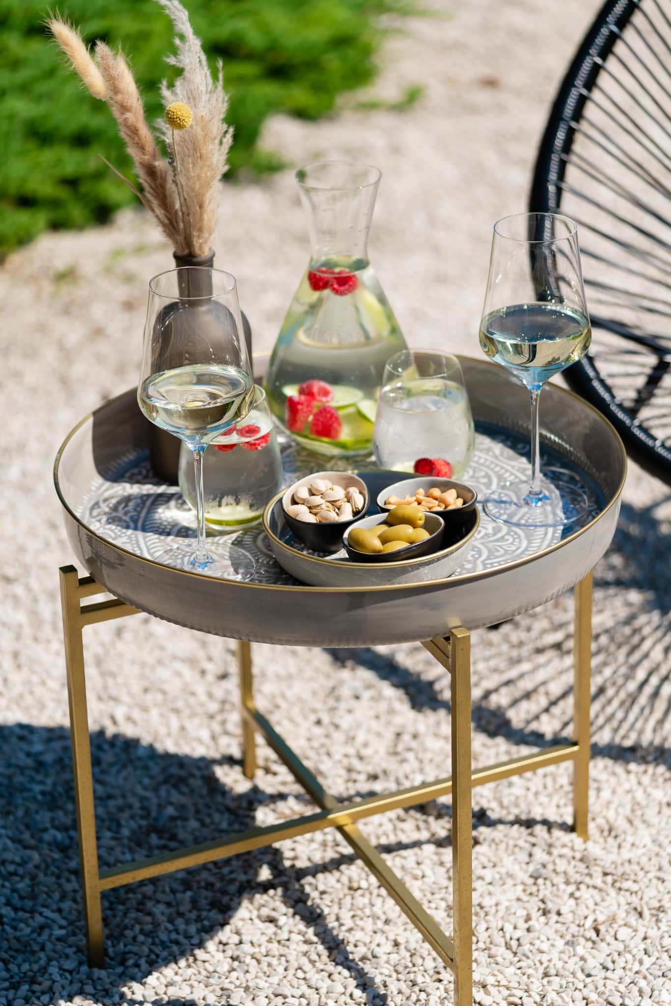 Marokkanisches Metalltablett Schwarz – Bild 5