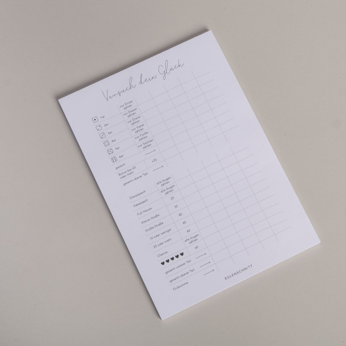 Versuch dein Glück – Spielblock Kniffel – Bild 5